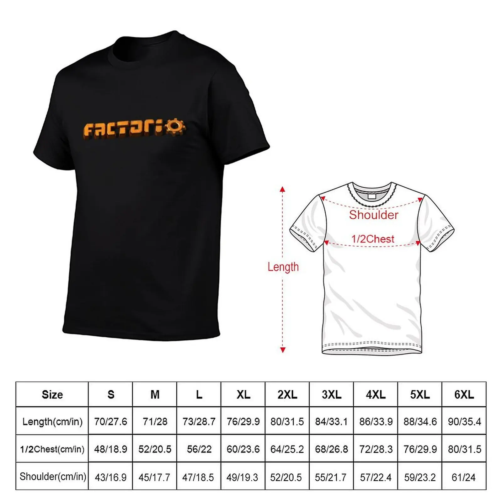 Factorio game T-Shirt, Summer Casual Cotton Tee, Oversized Streetwear Tops, Vintage Graphic Print, Loose Fit Short Sleeve