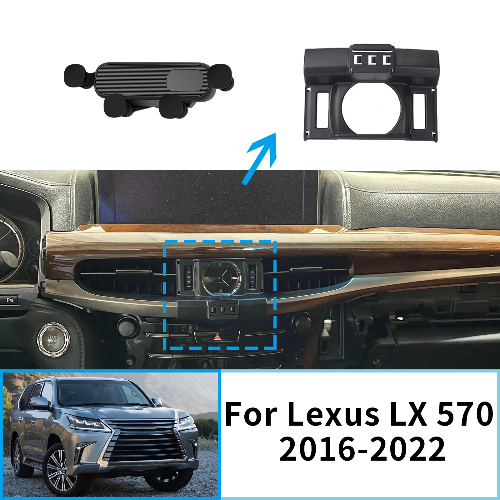 

For Lexus LX 570 Sport J200 2016 2017-2019 2020 2021 2022 GPS Bracket Navigation Stand Auto Accessories Car Mobile Phone Holder