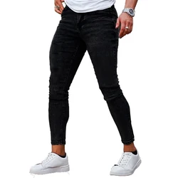 Erkek y2k süper Skinny jeans solmaya siyah Renk Düz Klasik Denim Pantolon Rahat Günlük Ofis Partileri Için Erkek Kovboy Pantolon