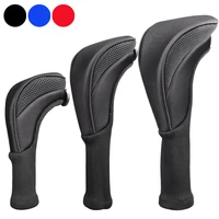 3 unids/set de fundas para cabeza de palo de Golf de cuello largo, protección para conductor de madera, etiqueta de número, cubierta para cabeza de Golf de calle, accesorios de Golf