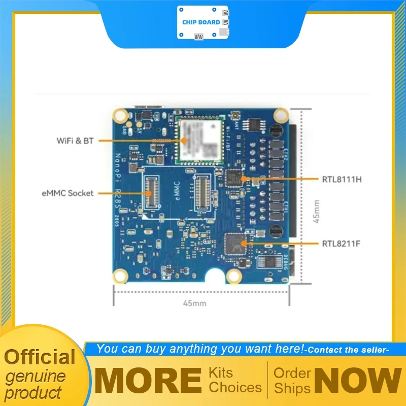 NanoPi R28S RK3528A Wireless SBC, Dual Gigabit Ethernet Router with USB C Console Interface