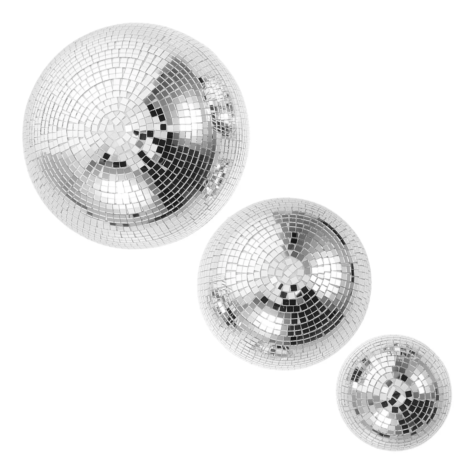 3Pcs Mirror Glass Reflective Disco Hemisphere Adhesive Half Balls for Dance Wedding 70S Theme Party Disco Ball Centerpieces