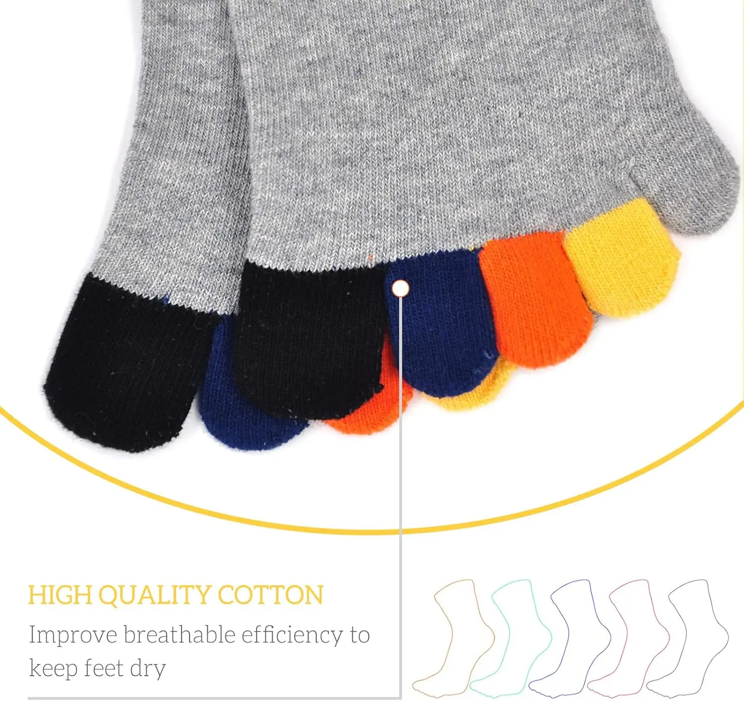 5 Pairs Toe Socks Mens Five Finger Striped Sock Running Athletic Cotton Ankle Sox Business Sweat-Absorbing Fitness