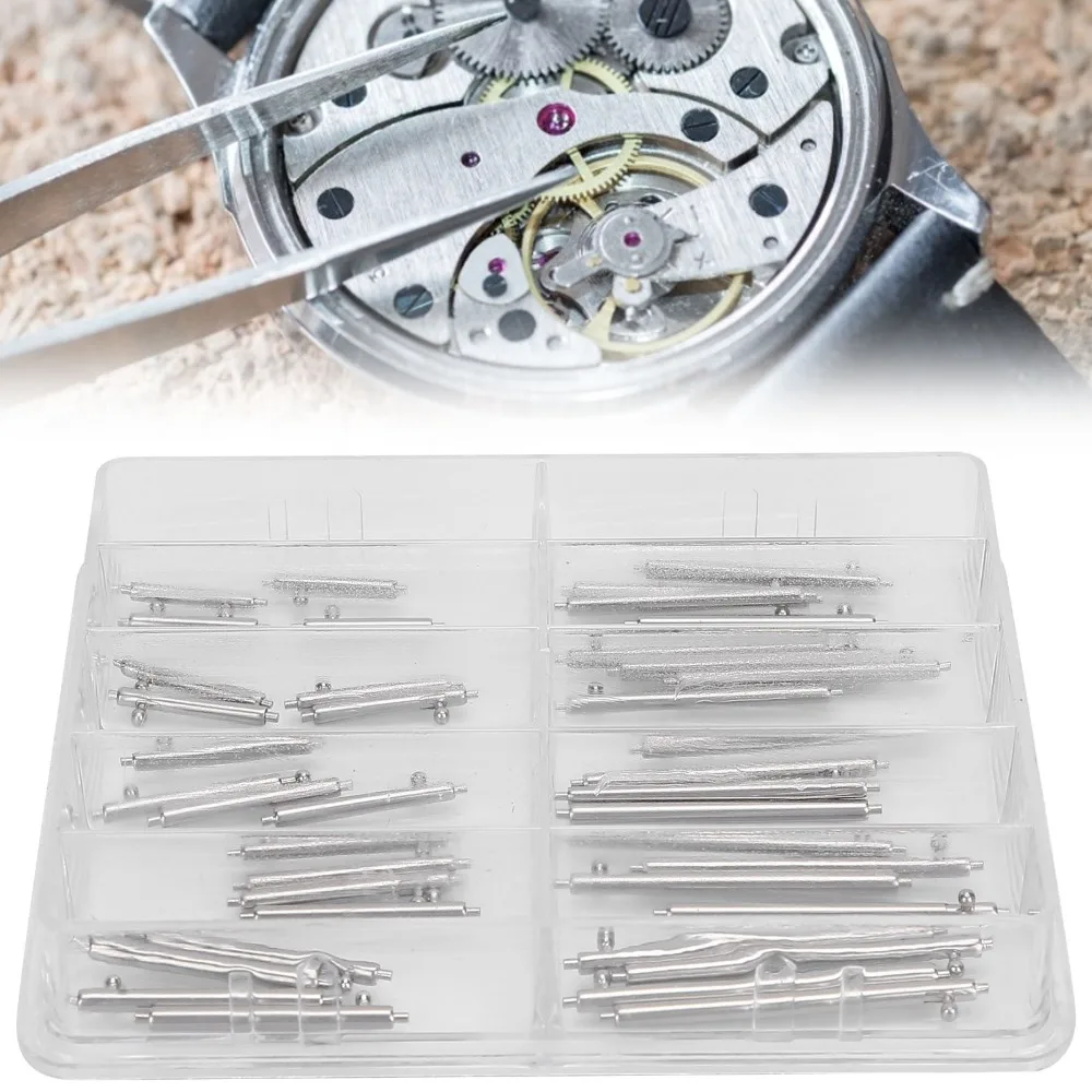 Professional Silver Spring Bar Set Stainless Steel Multiple Sizes Watch Strap Pins Watchband Spring Bar For Watchmakers