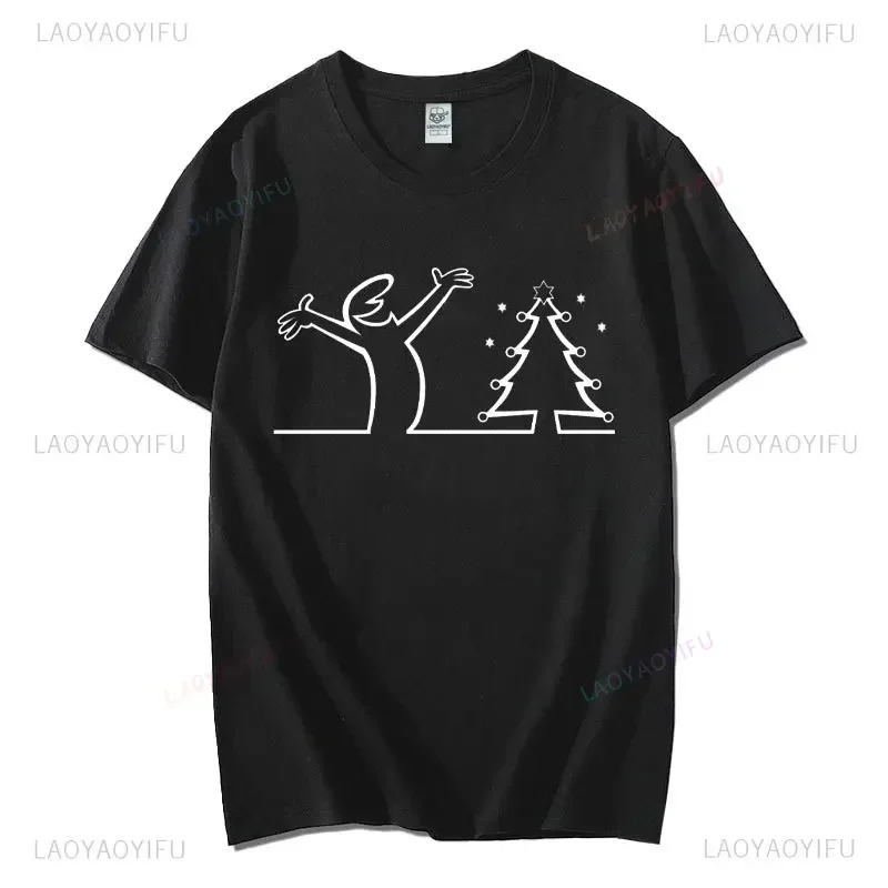 La Linea Cute Lineman Christmas Tree Tshirts Funny Men Women Cotton Clothing Vintage Unique Birthday Present Simple Casual Tops