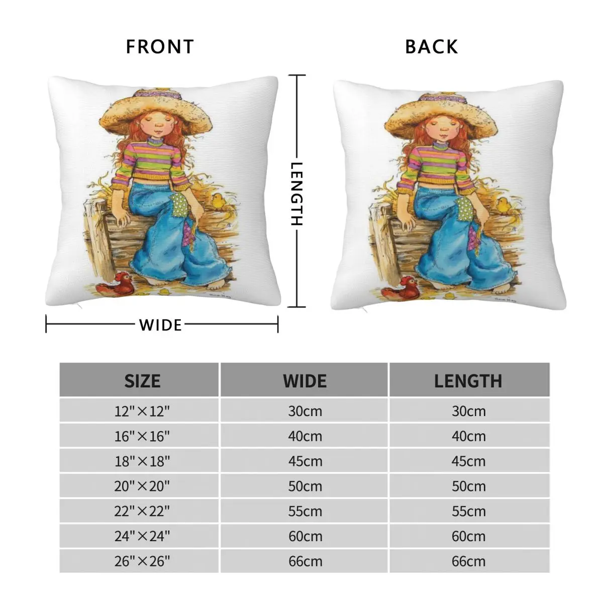 Sarah Kay Swing Girl Square Pillowcase Pillow Cover Polyester Cushion Decor Comfort Throw Pillow for Home Sofa