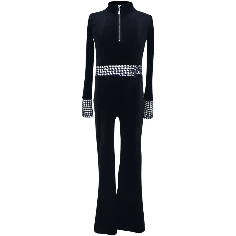 Pantalons de danse latine pour filles, combinaison d'entraînement d'automne et d'hiver, combinaisons d'entraînement professionnelles à manches longues, costumes d'entraînement à manches longues