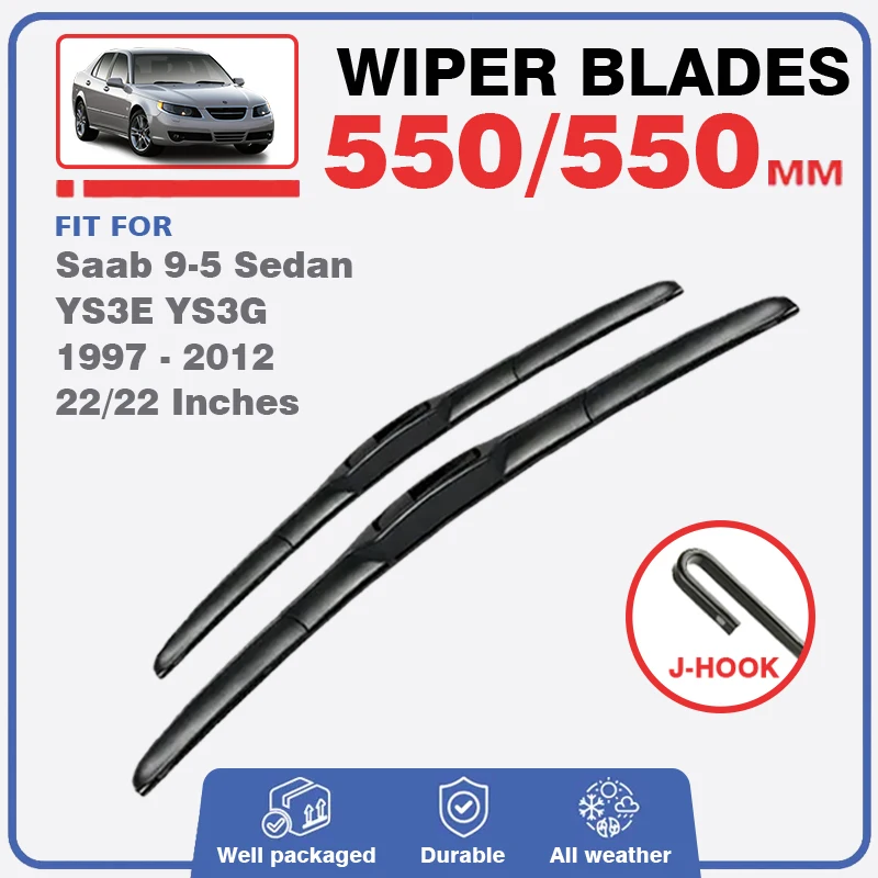 For Saab 95 9-5 Sedan YS3E YS3G 1997 - 2012 Front Wiper Blades  Accessories Parts Windshield Windscreen Brushes Window Cutter