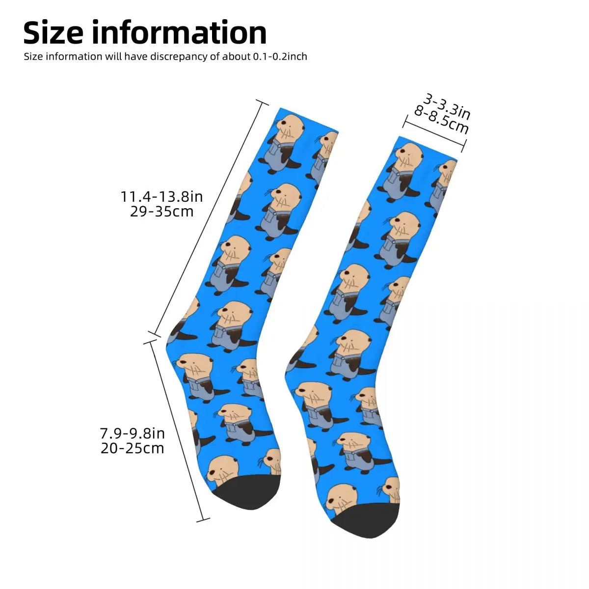 Kevin The Otter Socks Harajuku Sweat Absorbing Stockings All Season Long Socks Accessories for Unisex Christmas Gifts