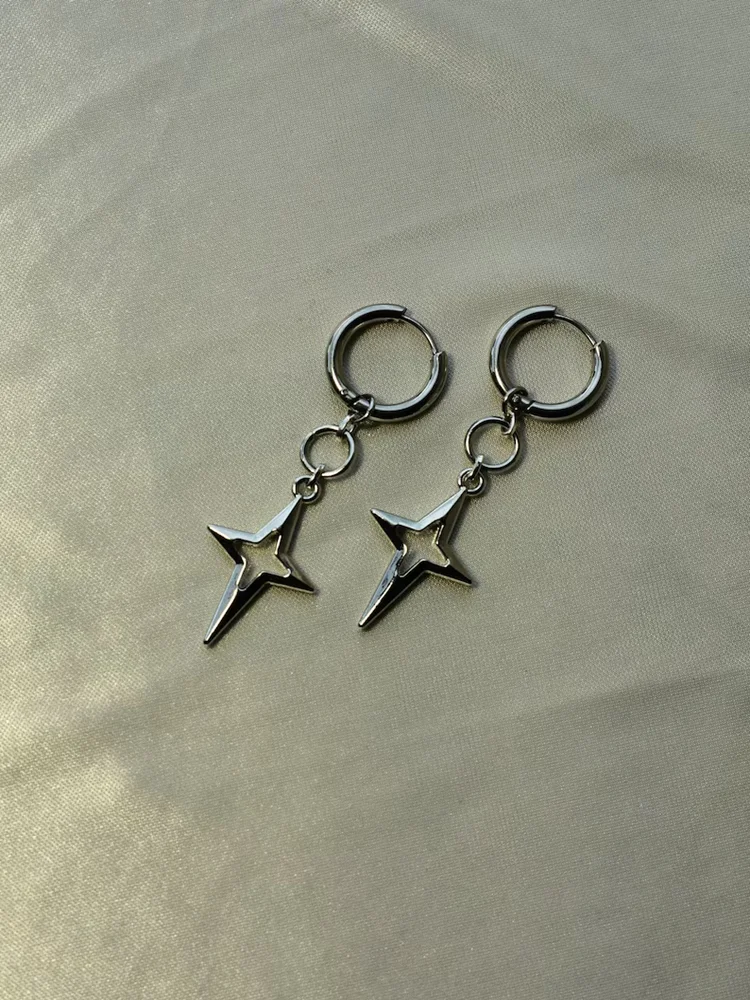 Nova Earrings | hypoallergenic star grunge goth alt androgynous cute y2k dangly earrings