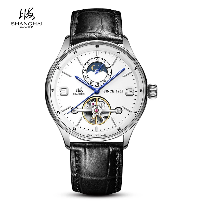 

Мужские автоматические механические часы Shanghai Watch 41.5 мм с сапфировым стеклом, календарем, водонепроницаемостью 50 м, светящимися элементами, для бизнеса, модель S8950