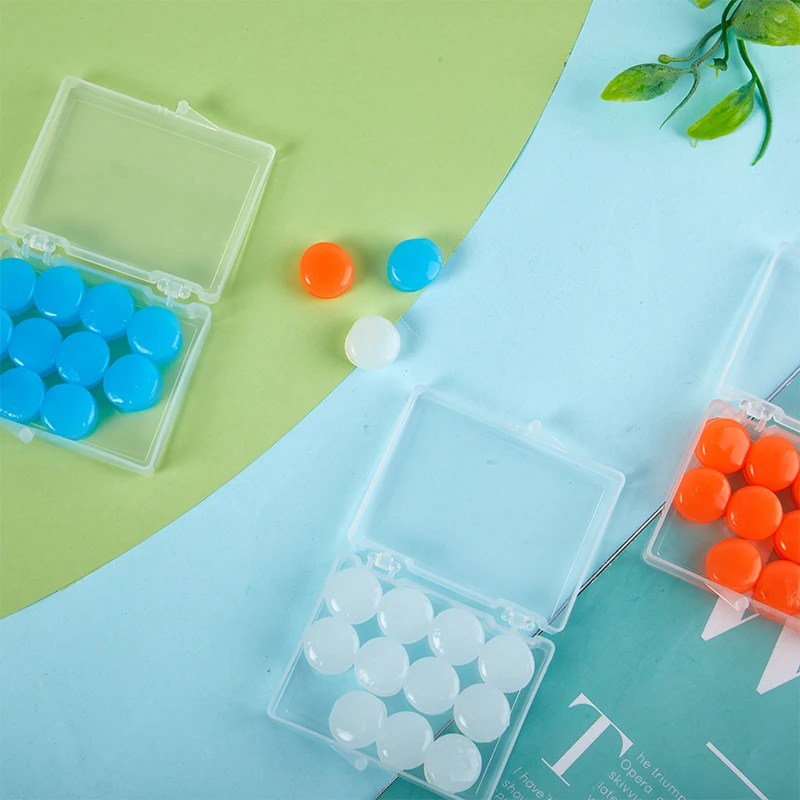 12pçs tampões de ouvido de silicone reutilizáveis, tampões de ouvido de cera de silicone, tampões de ouvido moldáveis para natação, redução de ruído, cancelamento de proteção para dormir