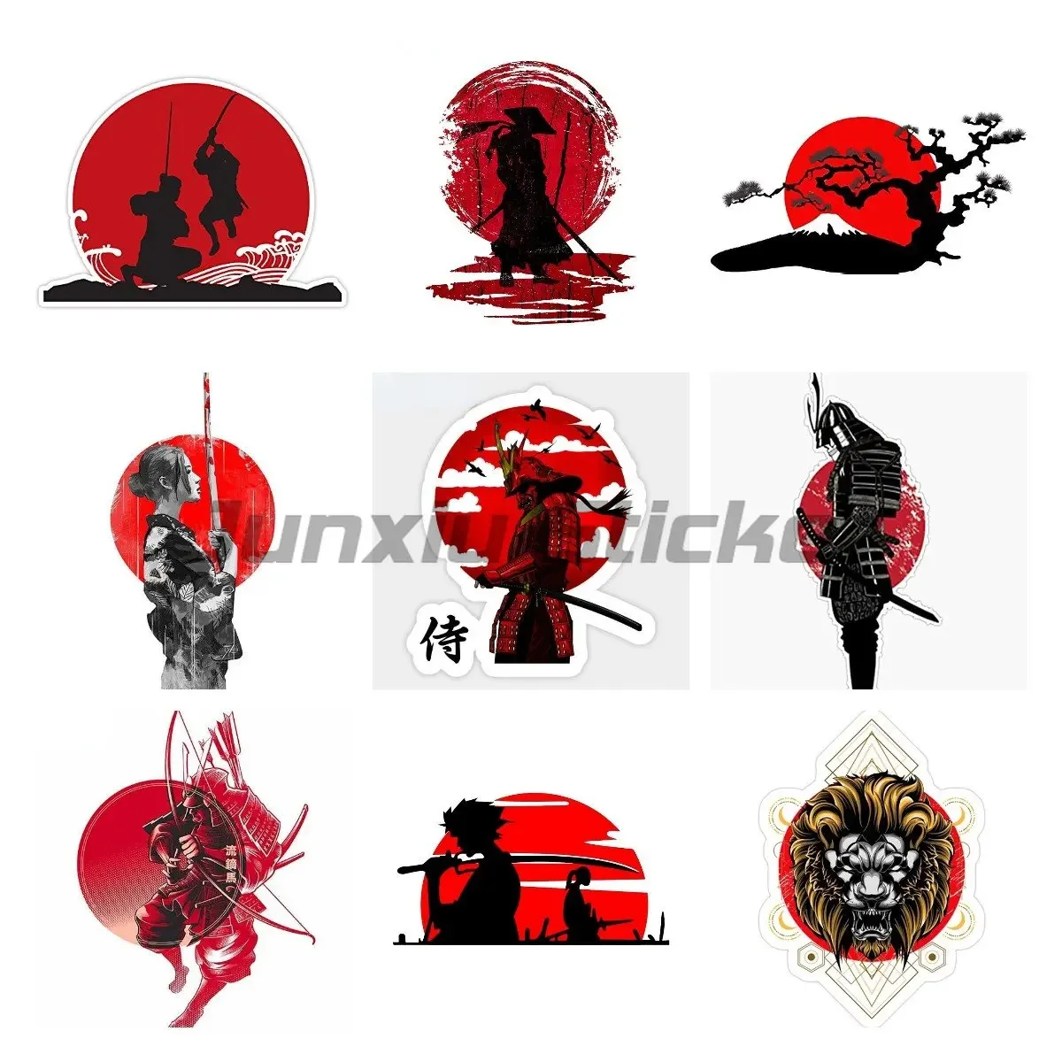 Samurai Warrior Car Assessoires Sticker Scratch-Proof Sunscreen Decor Camper Windows Graffiti Decal