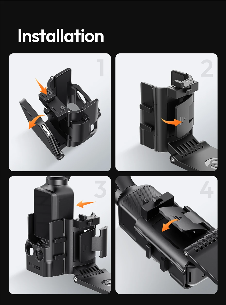 Ulanzi PK15 Pocket 3, magnetische Halterung, Schnellkarte, Kaltschuhhalterung für Action-Kamera, Fitnessstudio, Geländer, Kühlschrank, Autohauben, Schüsse – Detail 12