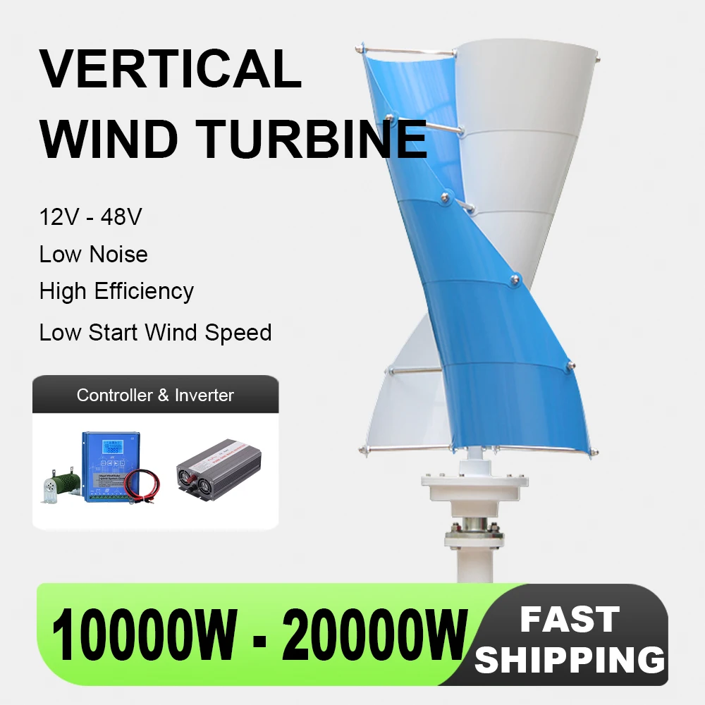 

10KW Vertical Axis Magnetic Levitation Wind Turbine Free Energy Mppt Hybrid Controller 220V Low Speed Low Noise Household Farm