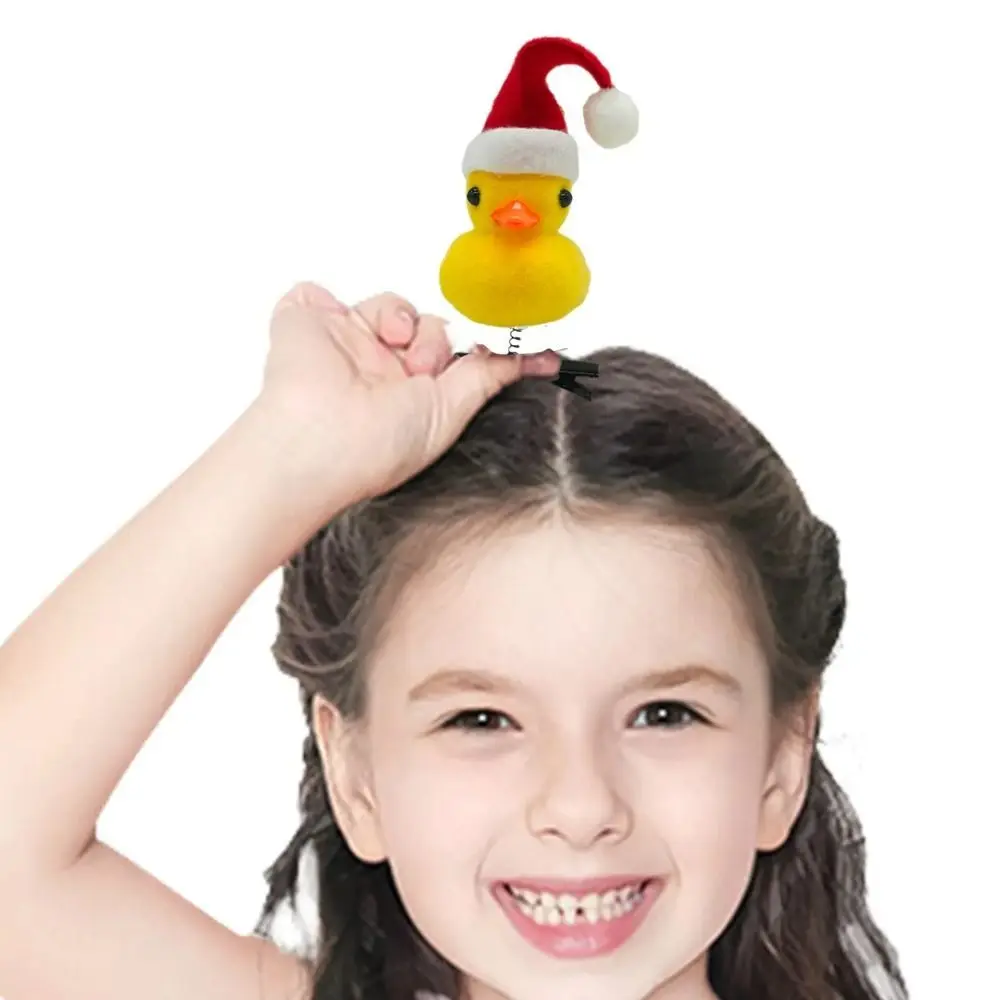 ファッションフラワーアヒルヘアクリップちょう結びぬいぐるみチキンサイドバレッタキャップクラウン漫画カモノハシクリップパーティー