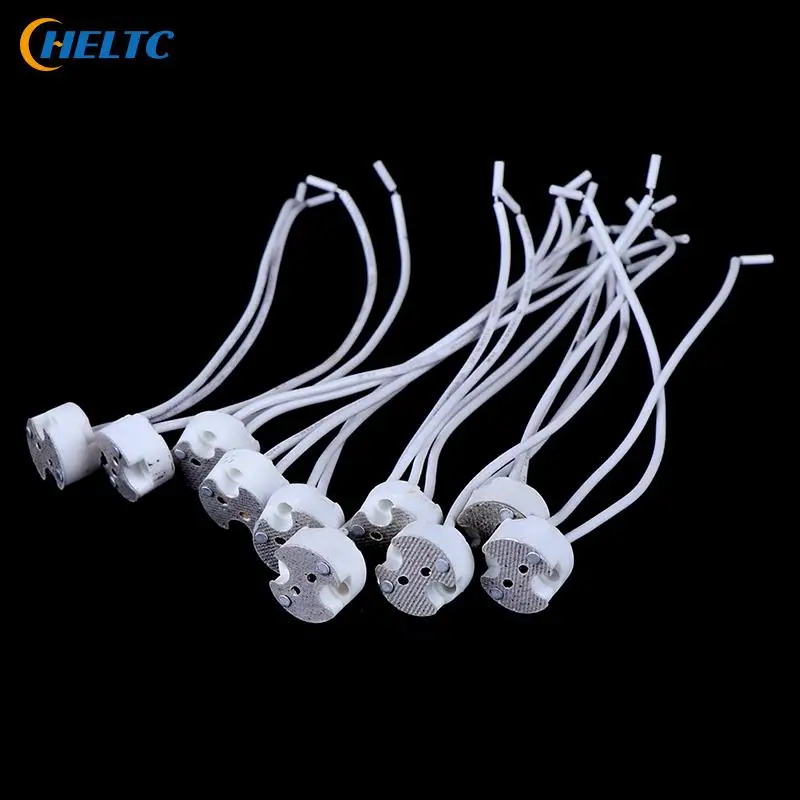 10/5/1pcs 220V 2A MR16 GU5.3 Base Socket Wire Connector Led Lamp Ceramic Holder