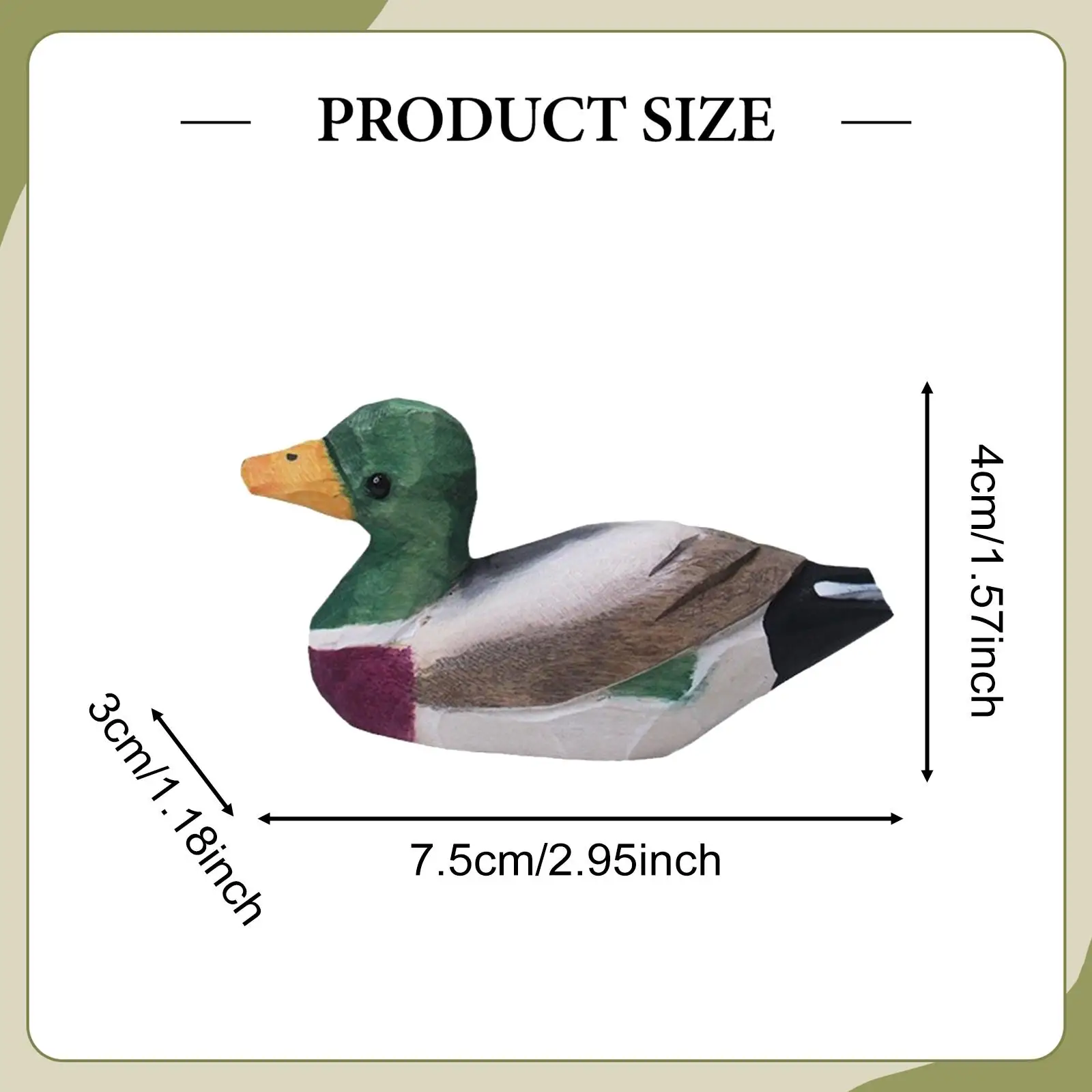Wood Painted Duck Ornament,Crafts,Figurine,Home Decor,Wooden Animal Ornament for Living Room,Office,Desktop,Housewarming Gifts
