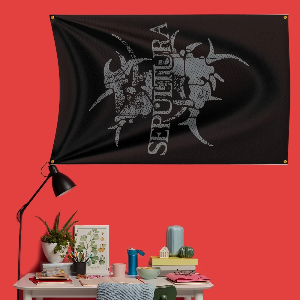 Sepultura Inspired Rock Music Flag 3x5 FT 90x150cm Polyester Decorative Banner Tapestry For Music Fans Bedroom Wall Decoration - Detail 1
