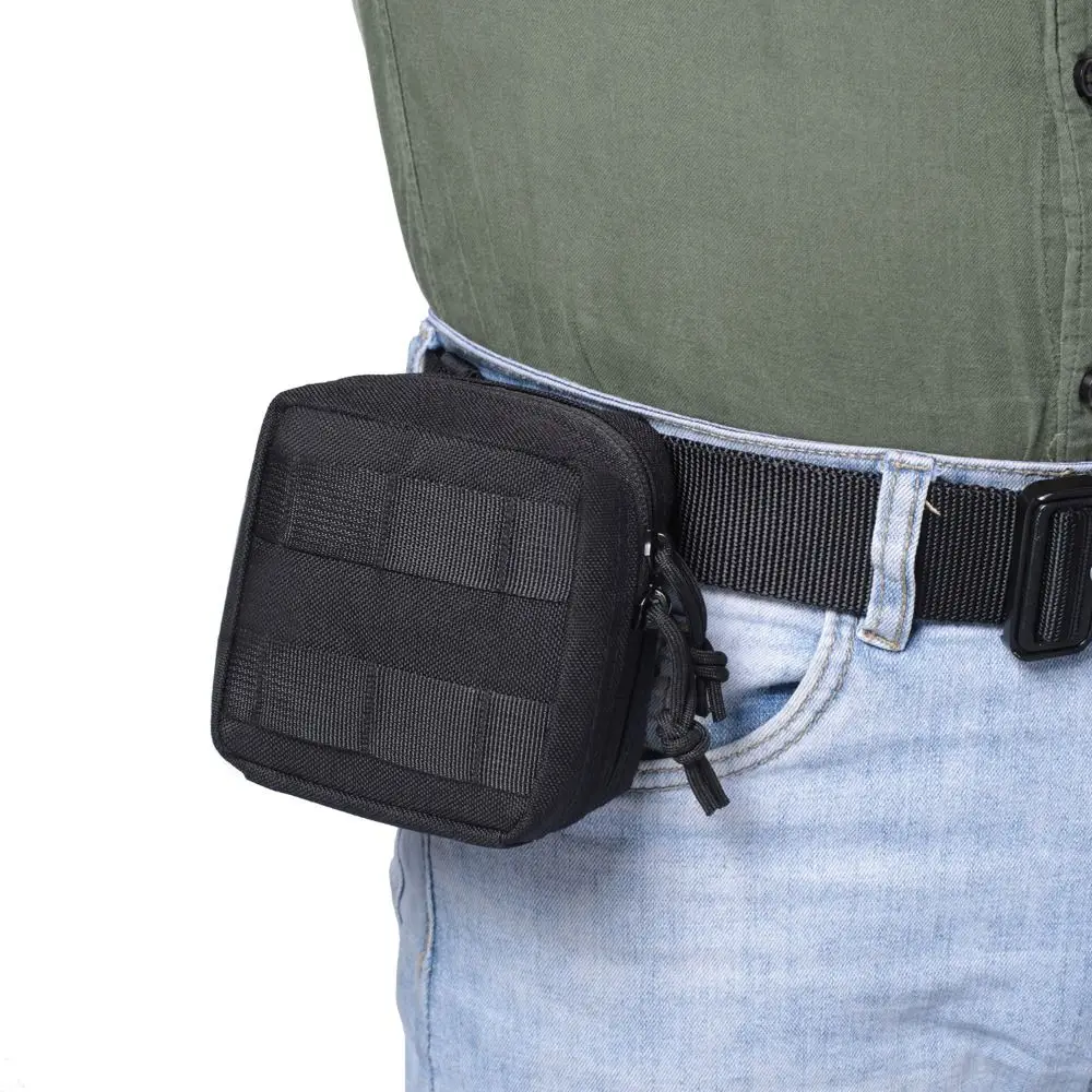 Mini EDC Waist Pouch with MOLLE - Utility Bag for Knife/Compass/Flashlight/Card - Hiking Camping Hunting Outdoor Belt Pack