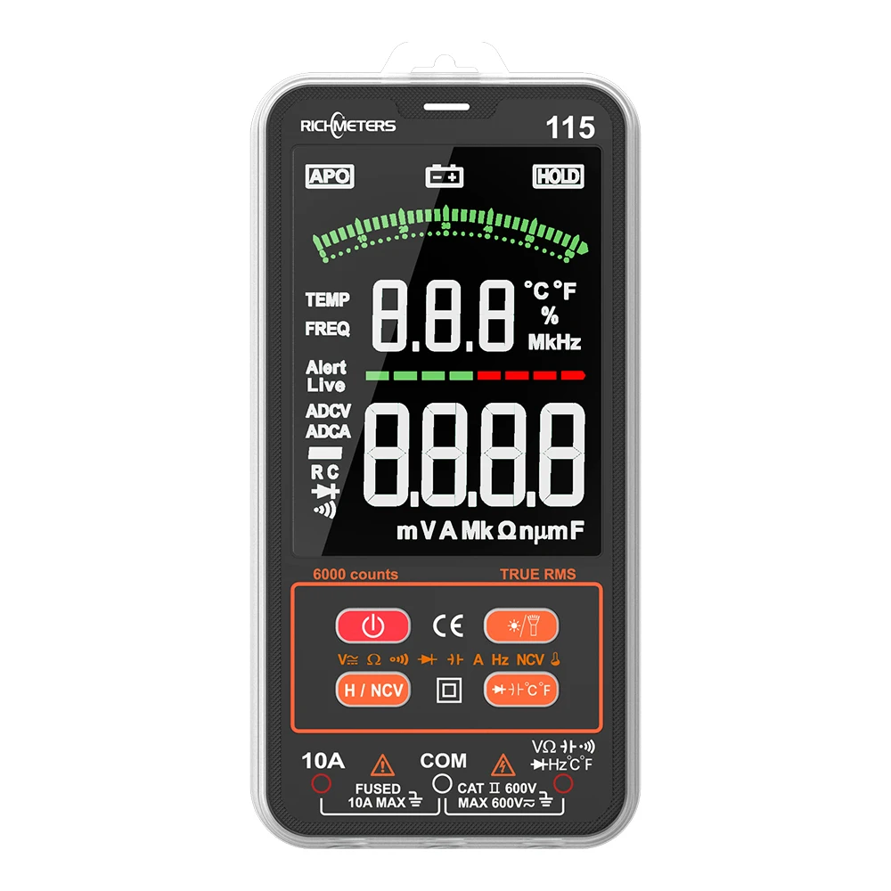 Multimetro digitale RICHMETERS 6000 conteggi Tester multimetro digitale professionale tensione di corrente ACDC Auto-range