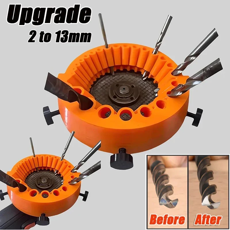 Upgrade 118 Degree Angle Grinder Drill Bit Sharpener Power Drill Bit Grinding Tool for 2 to 13mm Drill Bits