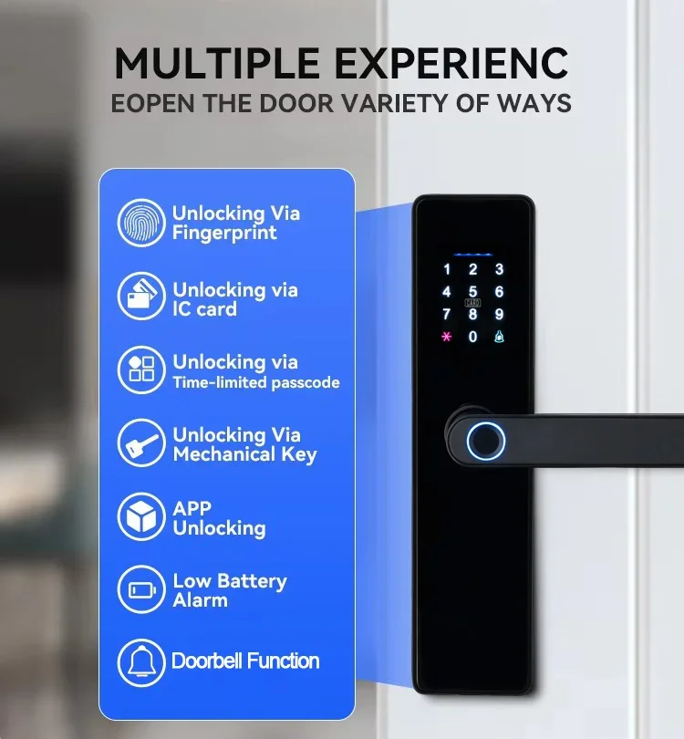Smartier مقبض ذكي الإلكترونية البيومترية الأمن بصمة بدون مفتاح TT قفل تويا قفل الباب الرقمي الذكي #2