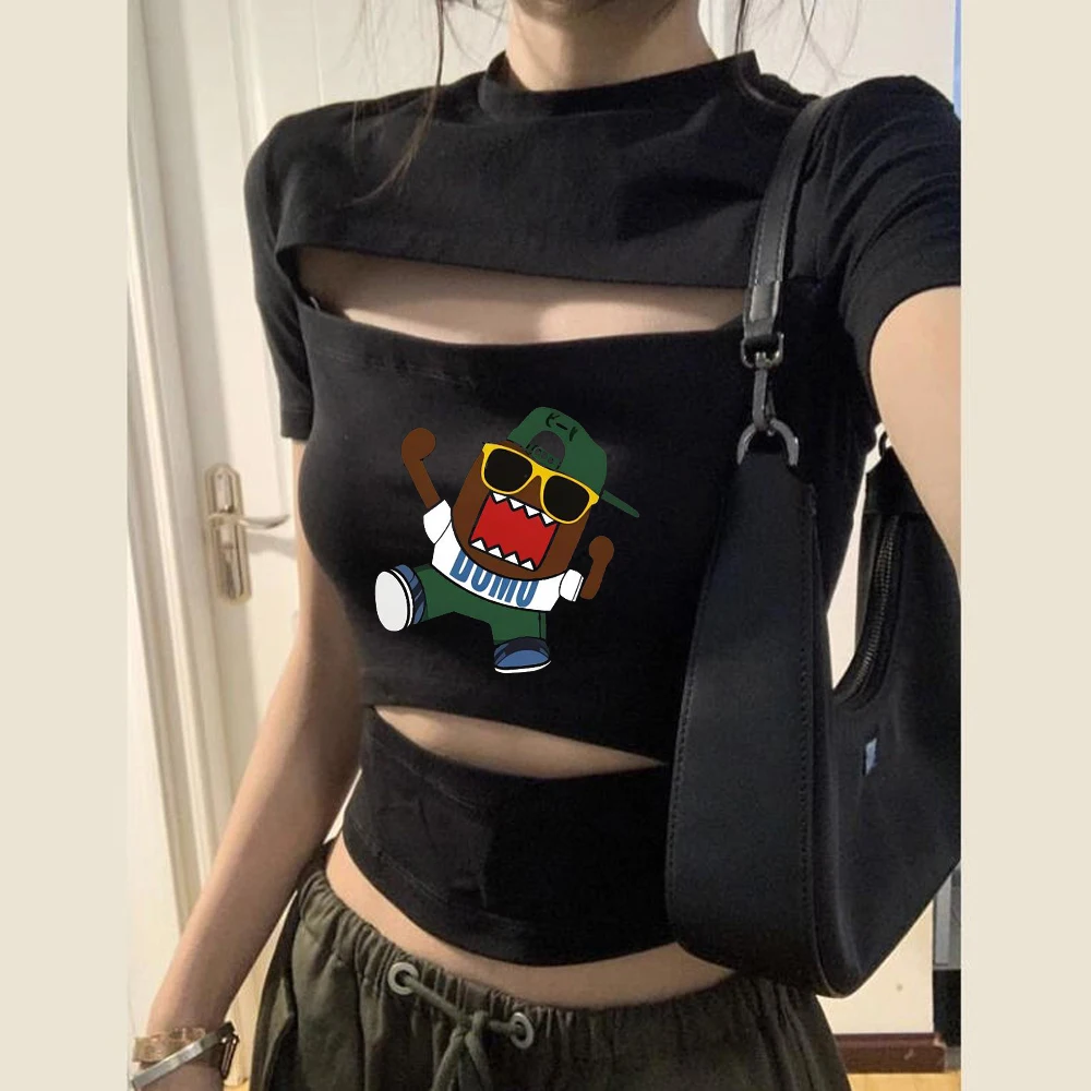 Domo Kun cropped top ladies graphic baddie japanese shirt cutecore meme vintage
