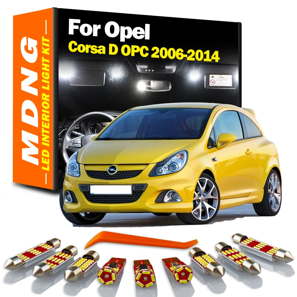 MDNG 11Pcs For Opel Corsa D OPC 2006-2011 2012 2013 2014 Vehicle Lamp LED Interior Dome Map Trunk Light Kit Car Led Bulbs Canbus