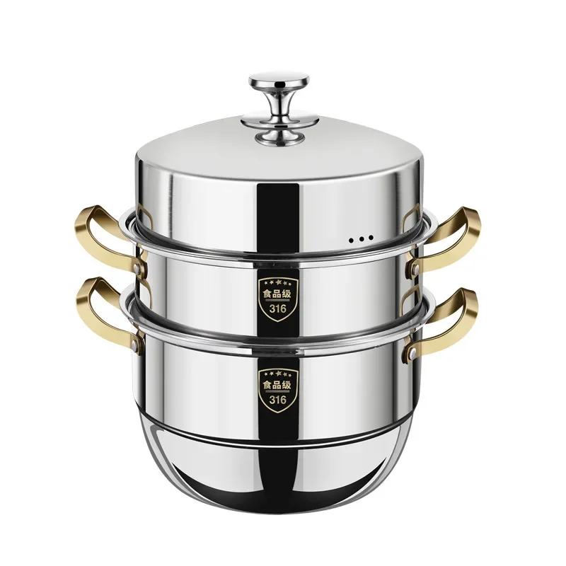 Gas steam pot 316 Stainless steel Steamer cooker hot pot pots and pans Home appliance Steamer pots for cooking Double boiler