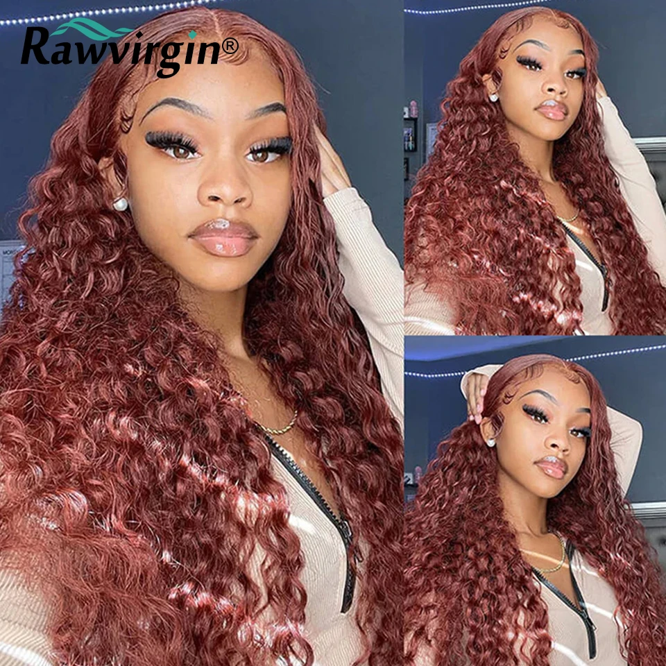 

Reddish Brown 13X6 Lace Front Human Hair Wigs For Women Transparent Lace Ginger Brown Curly Brazilian Virgin Hair Thick Wig