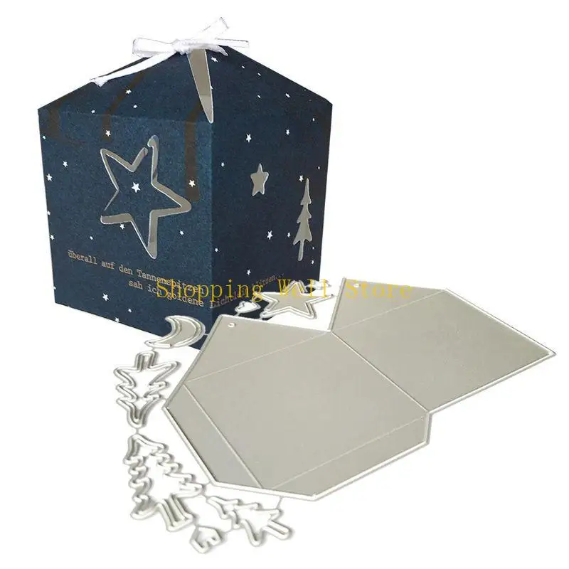 kx4b 나무 문 스타 금속 절단 다이 스텐실 스크랩북 DIY 앨범 스탬프 종이 카드 엠보싱 장식