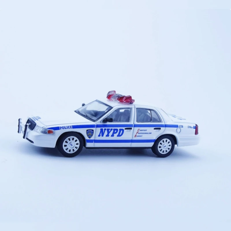 596 1:64 Scale Ford CV Victoria Crown New York Police Simulation Alloy Car Model Collection Display Decration Souvenir Gift Toy