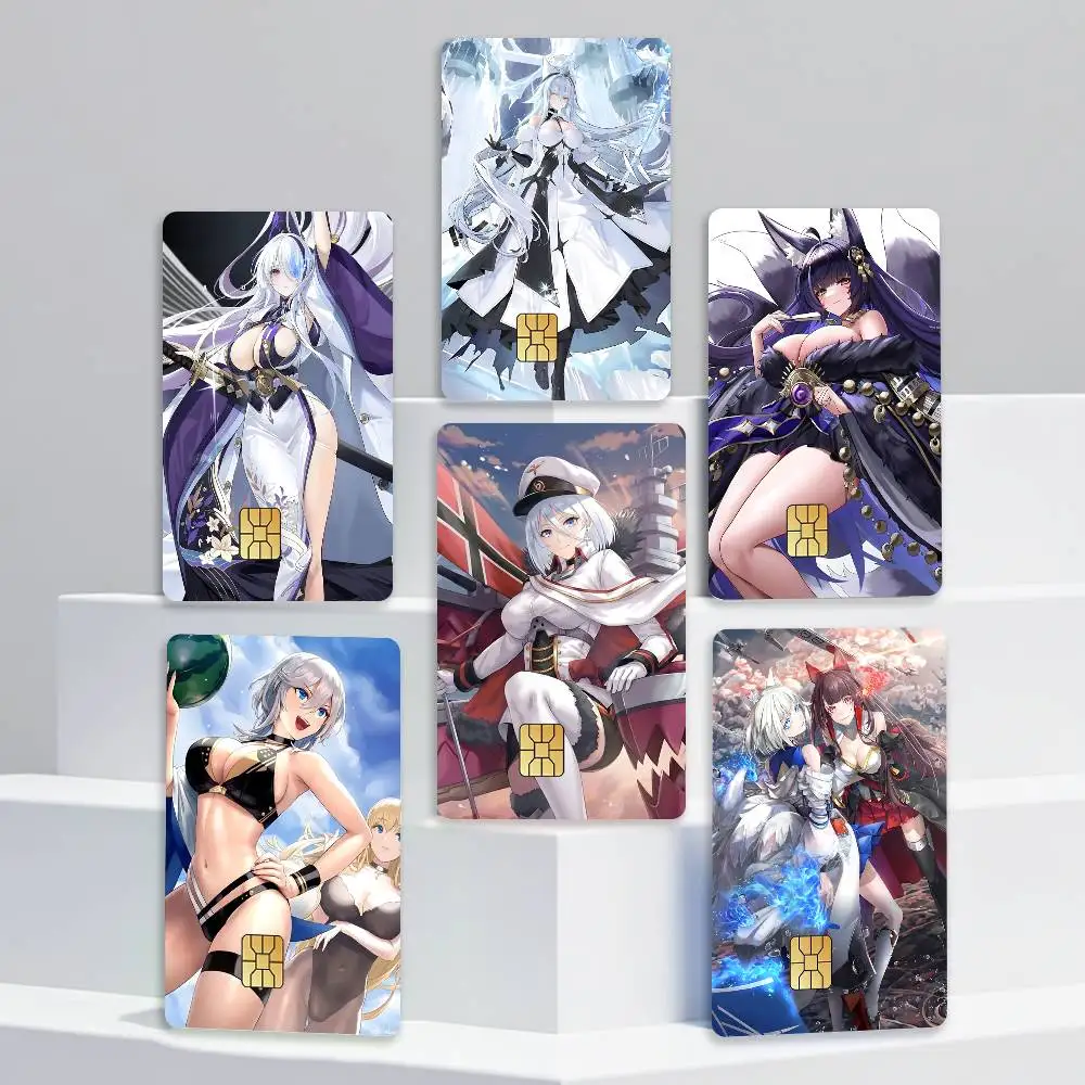 C-Cheshire Cat A-Azur Lane Card Stickers for Bank Access Protective Waterproof Film Cover Sticker Gift
