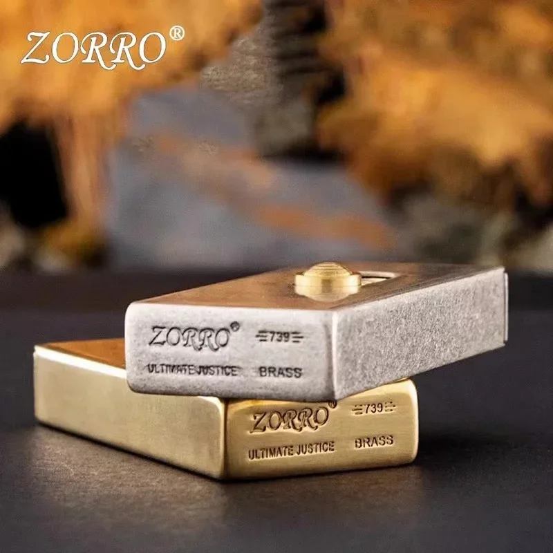 2024 ZORRO New Up Sliding Kerosene Lighter Windproof Grinding Wheel Fuel Lighter Men\'s Smoking Accessories Birthday Gift