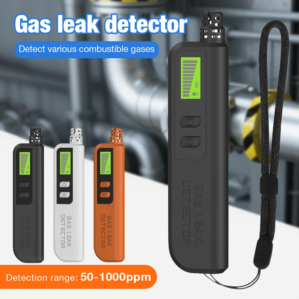 

Детектор утечки горючего газа 50-1000 ppm, ЖК-дисплей, газоанализатор, портативный тестер утечки метана CH2C12 C4H10, детектор утечки газа