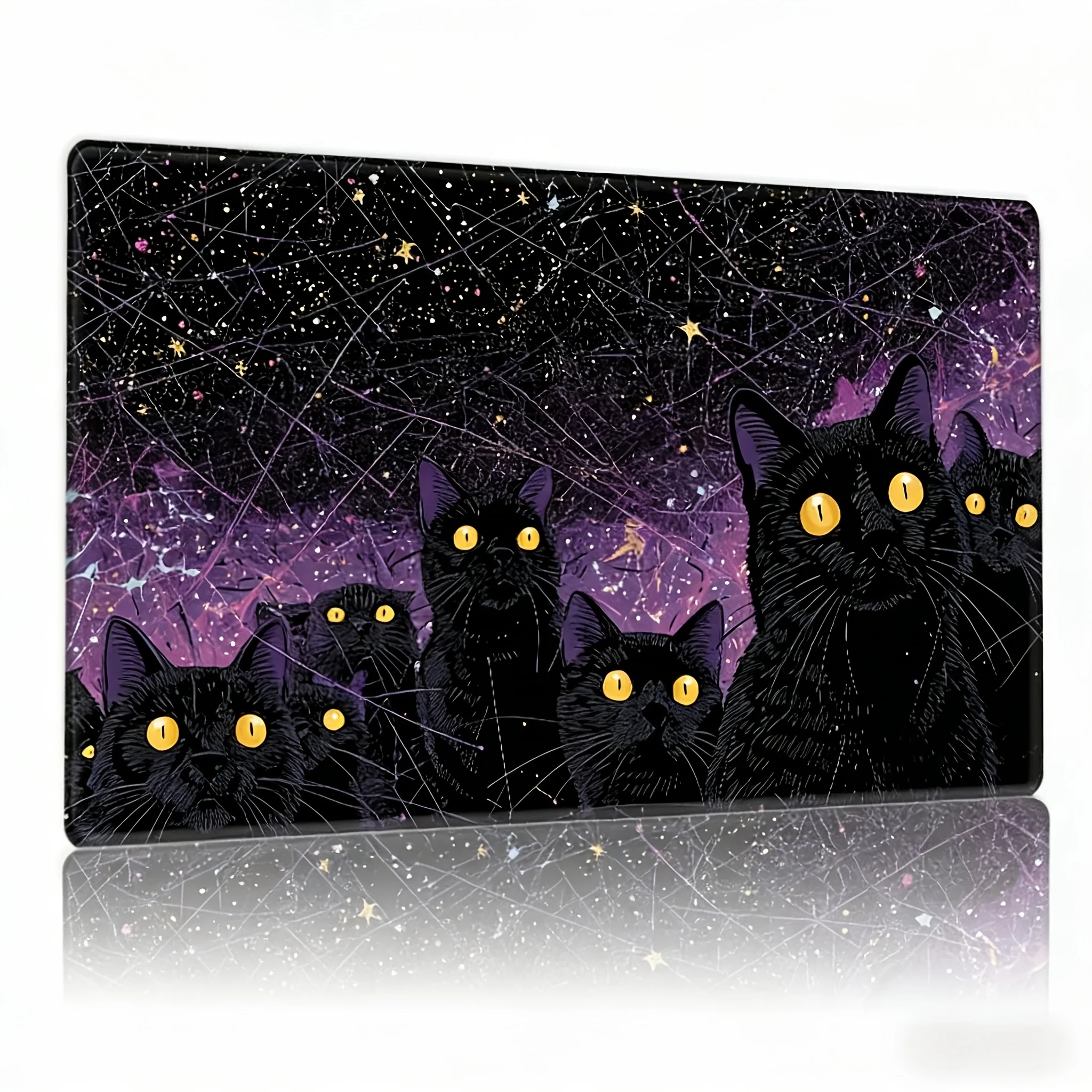 Night Cat Mouse Pad Large Computer Office Game Table Mats XXL Rubber Anti-slip HD Gaming Keyboard Mousepads Long Desk Mat