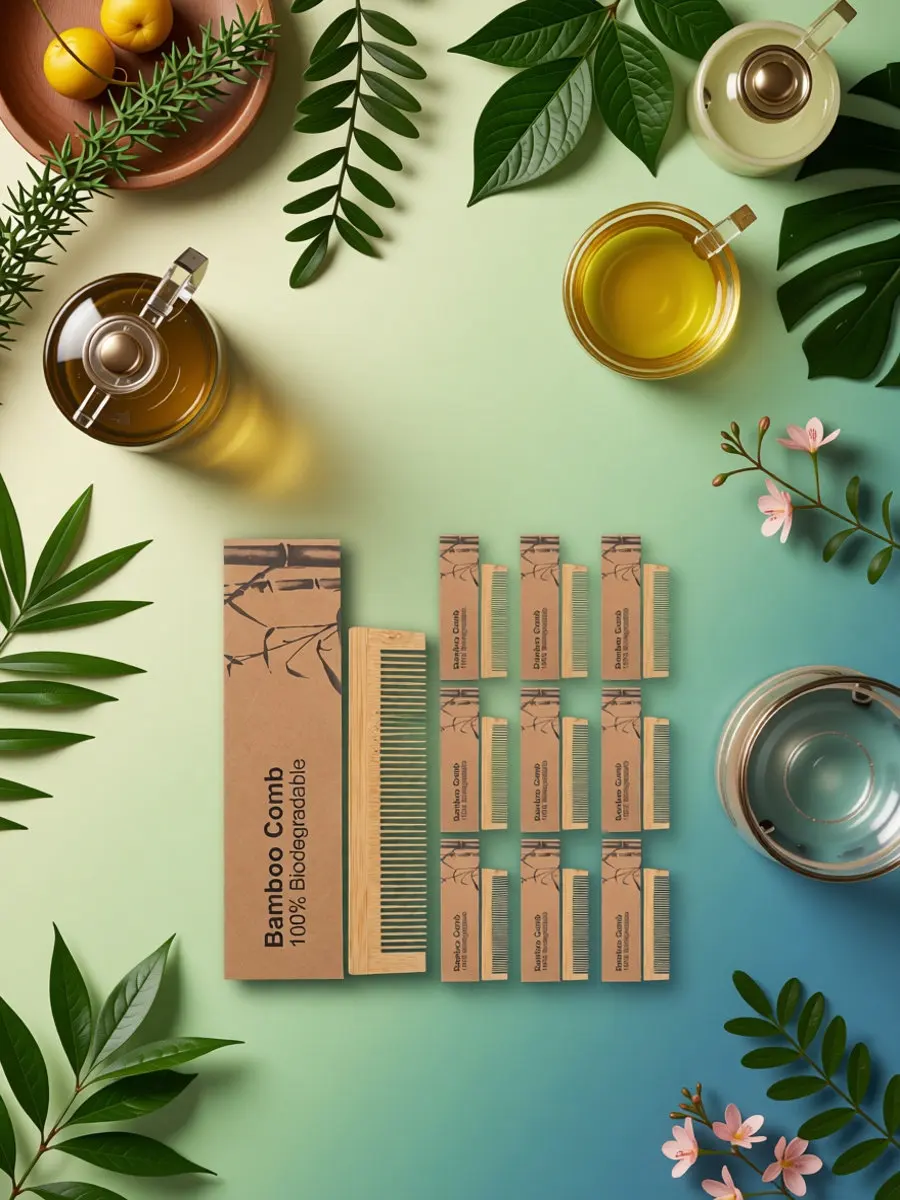 10Sets Wooden Hair Combs Anti Static Full Tooth Comb Natural Disposable Combs Portable Case Hotel Travel Detangle Styling