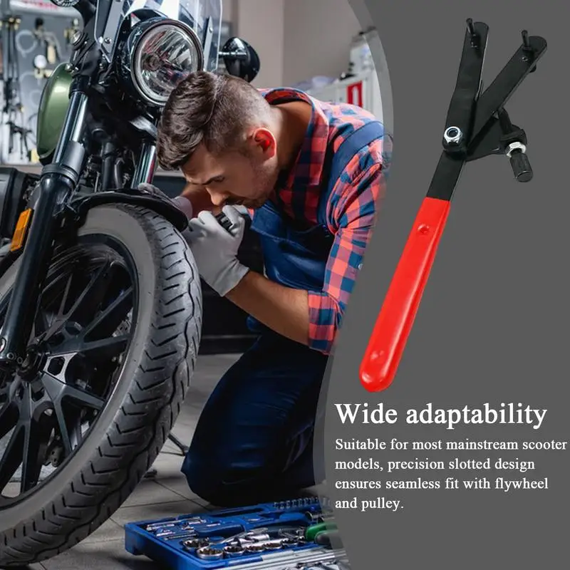 

Flexplate Wrench Motorcycle Flywheel Tool Heavy Duty Manual Iron Motorcycle Spanner For Scooter Repair Disassembly Engine