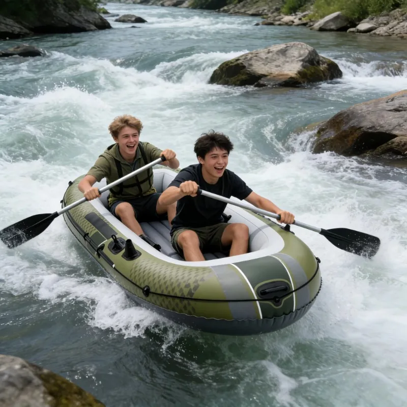 Multi-Function Inflatable Sport Boat, Convertible Kayak/Rowboat/ Motor Boat for Versatile Water Activities