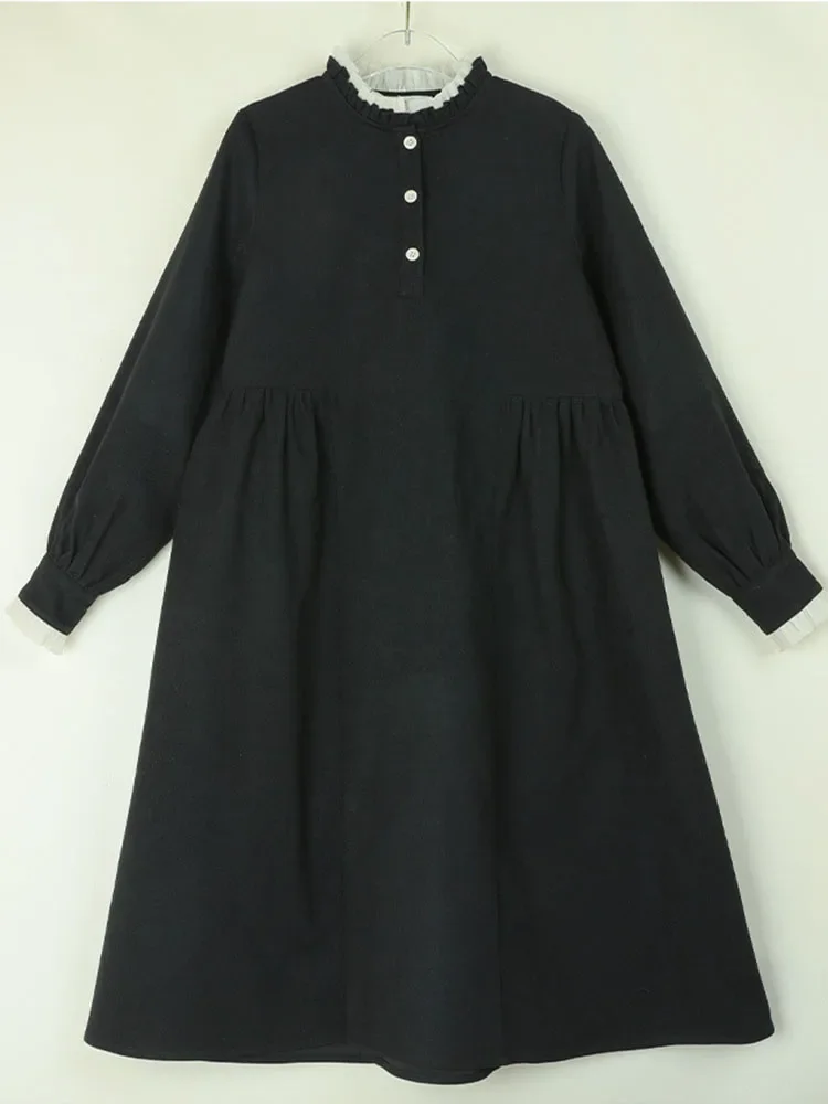 

Big Girls Elegant Long Sleeve Dresses Black Brown Corduroy Dress Children 6 7 8 9 10 11 12 13 14 15 16 17 18 Years Clothing