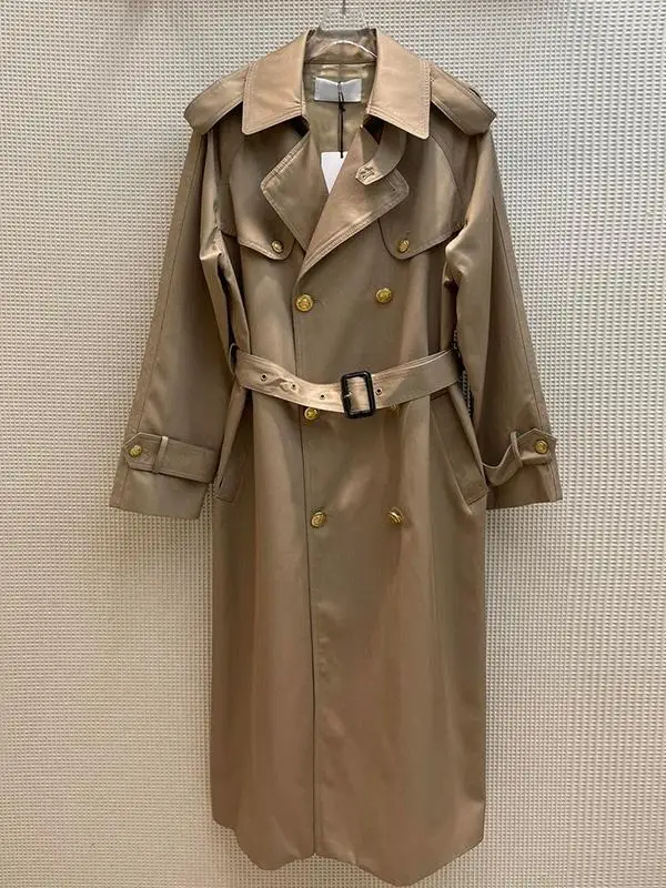 

Briti Sle Mid-Length Women's Coat Casual Button-Up Golden Color Spring Autumn New Sle Faionable Straight Cut Coat