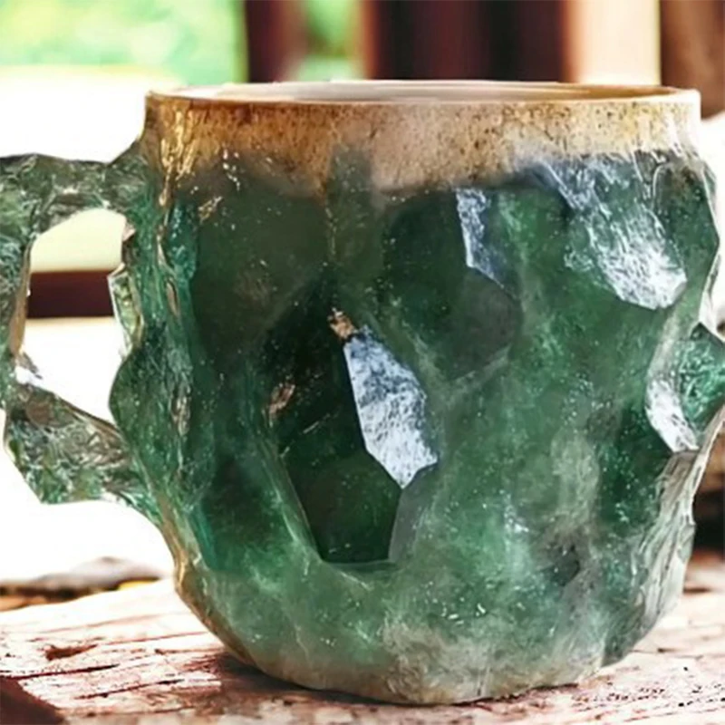 New Natural Resin Mineral Crystal Coffee Cups Colorful Large-Capacity Agate Crystal Cups Household