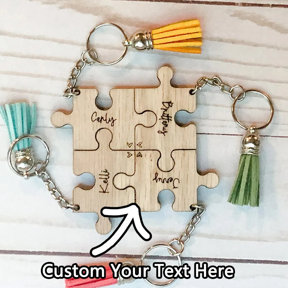 Custom Keychain - Personalized PMMA Puzzle Shape Name Laser Engraved DIY Gift for Daily Use & Unique Presents