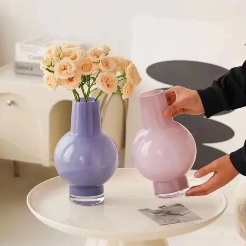 Glass Vase Simple Restaurant Decoration Light Luxury Texture تحف كبيره للمنزل Maison Home Decor Jarrones Floreros Altos