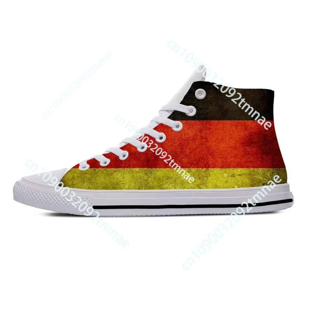 German Germany Flag Patriotic Pride Fashion Funny Casual Cloth Shoes High Top Lightweight Breathable Custom Men Women Sneakers