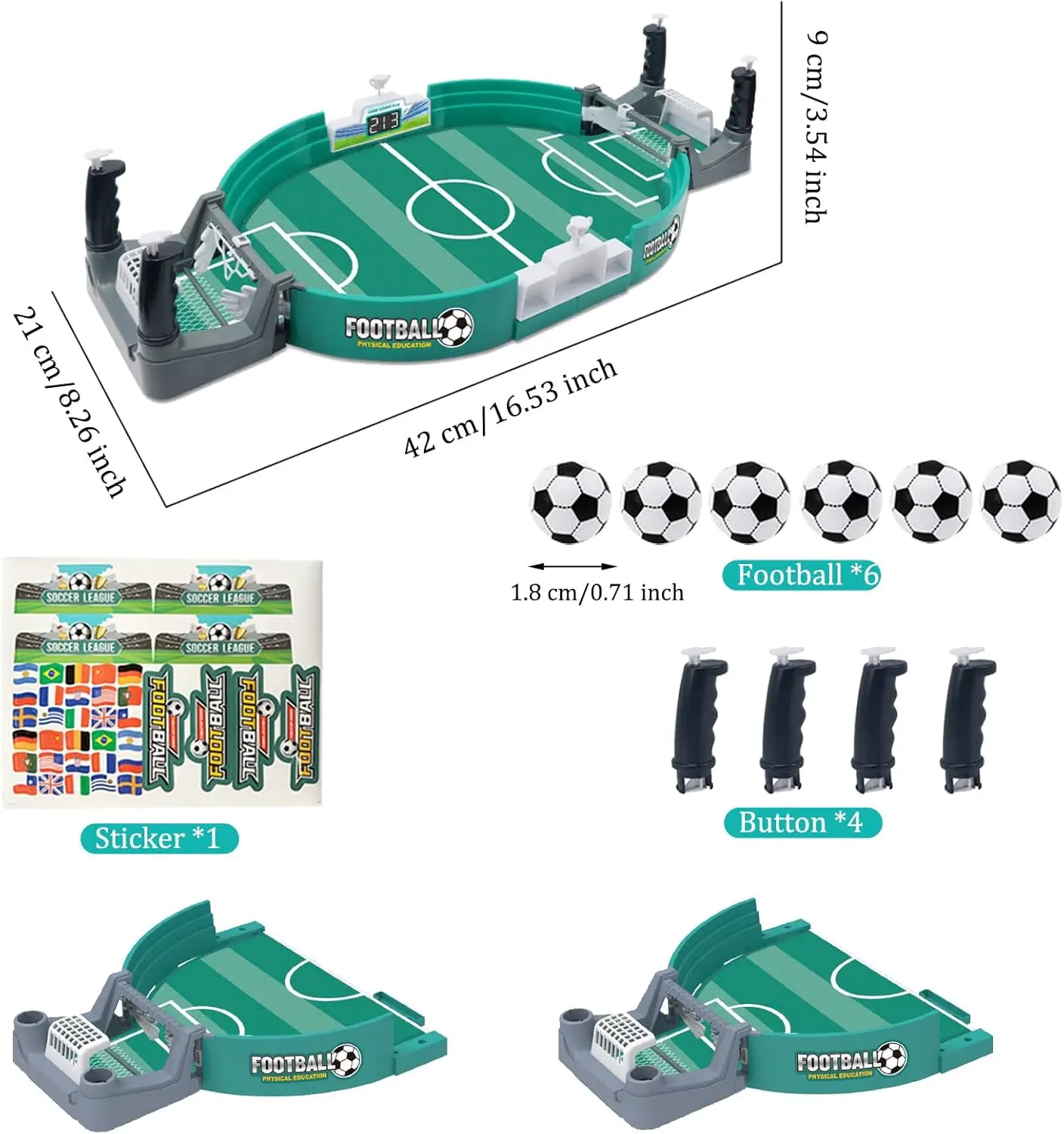Gioco da tavolo da calcio balilla da calcio per giochi di società in famiglia Gioco da tavolo Pallone da calcio Giocattoli Sport portatili Giocattolo da esterno Regalo per bambini