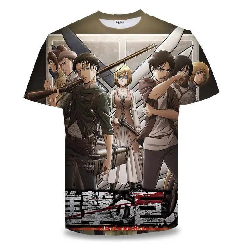 2026 NEW Attack on Titan  Men's 3D T-shirt, Anime Attack Titan Levi Ackerman Graphic T-shirt Fashion Cartoon T-shirt
