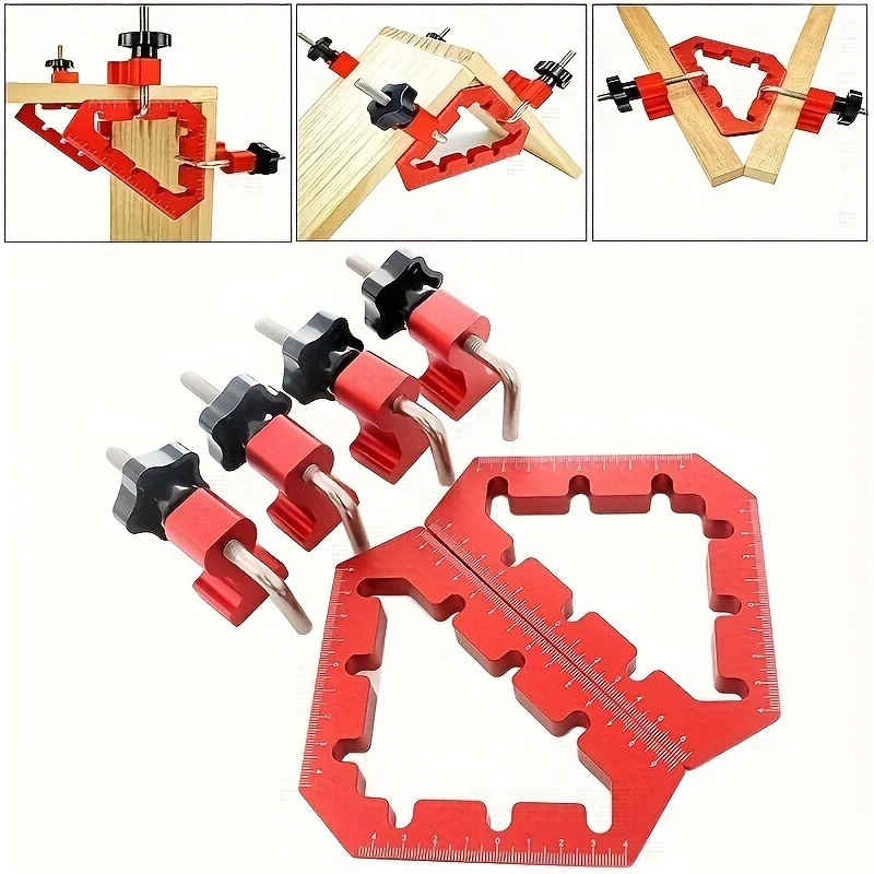 1Set 45/90 Degrees L-Shaped Auxiliary Fixture Splicing Board Positioning Panel Fixed Clip Carpenter's Square Ruler Woodworking T