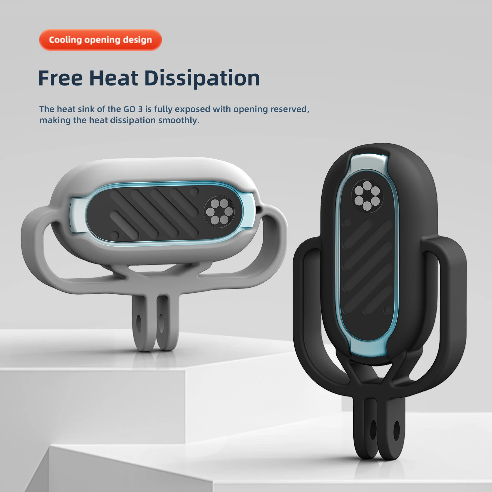 Shock Absorbing Silicone Mount for Insta360 GO3 Camera Case Protective Accessories Gray